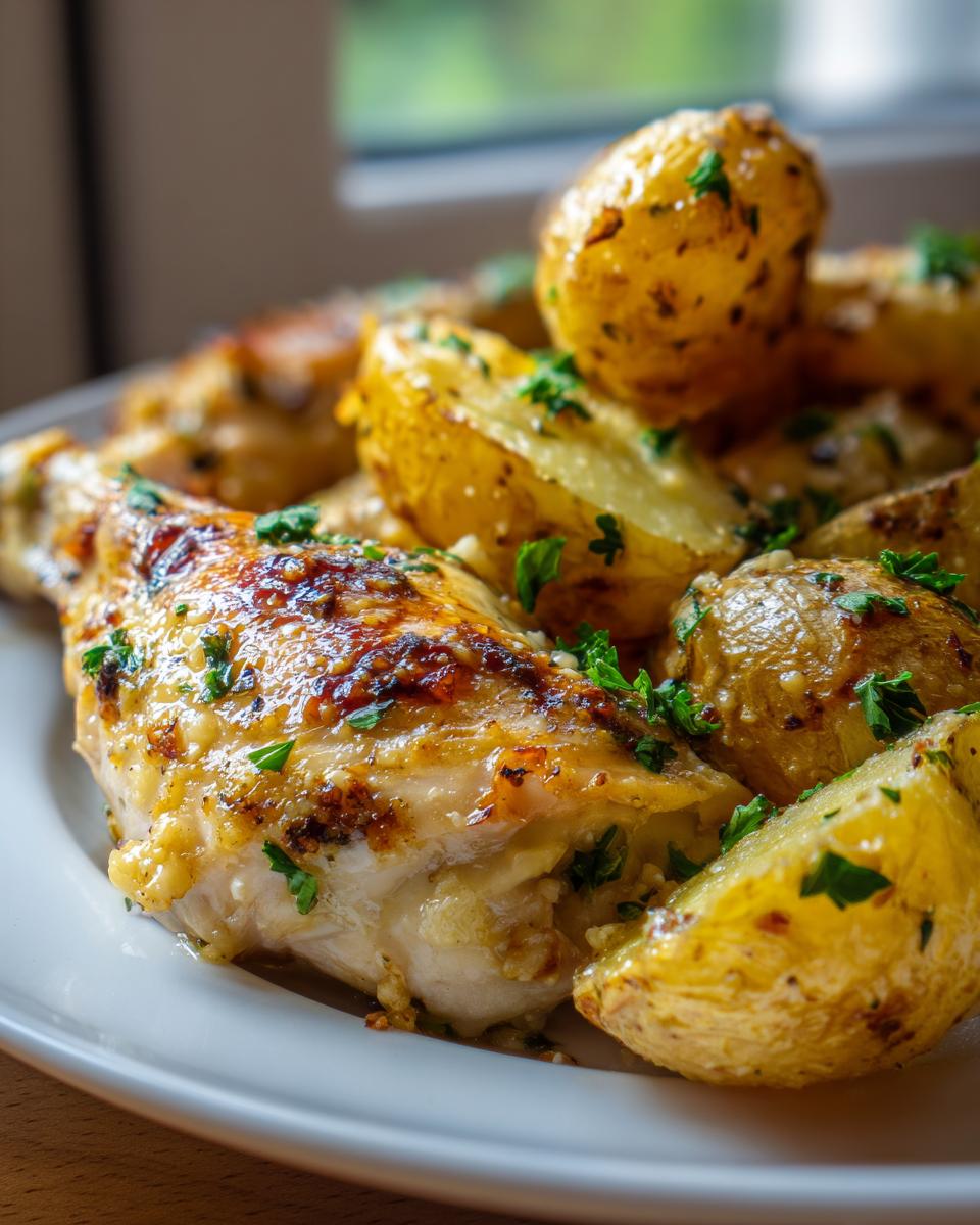 Super roasted garlic parmesan chicken 4 ways 4 roasted garlic parmesan chicken and potatoes - detail 1