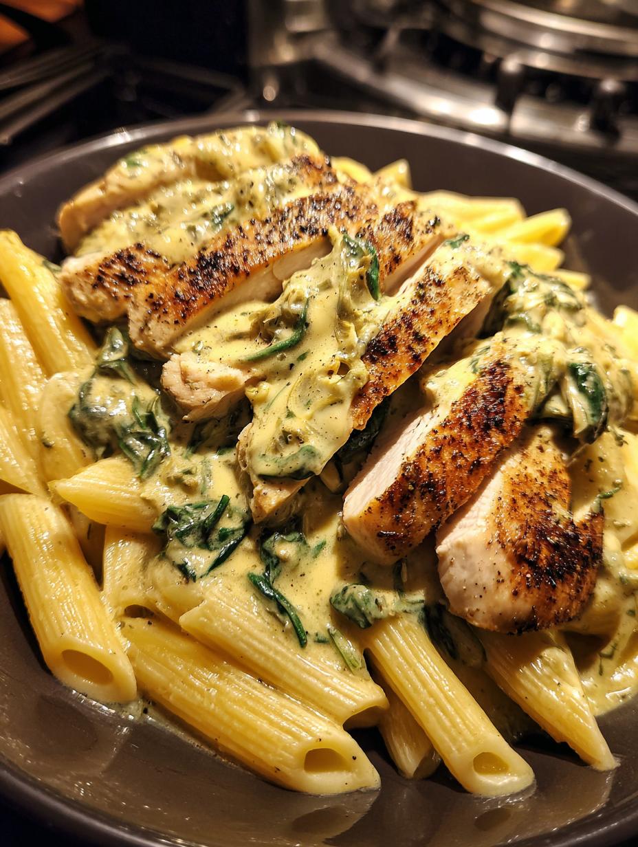 Amazing 20-min spinach artichoke chicken pasta 5 spinach artichoke chicken pasta - detail 2