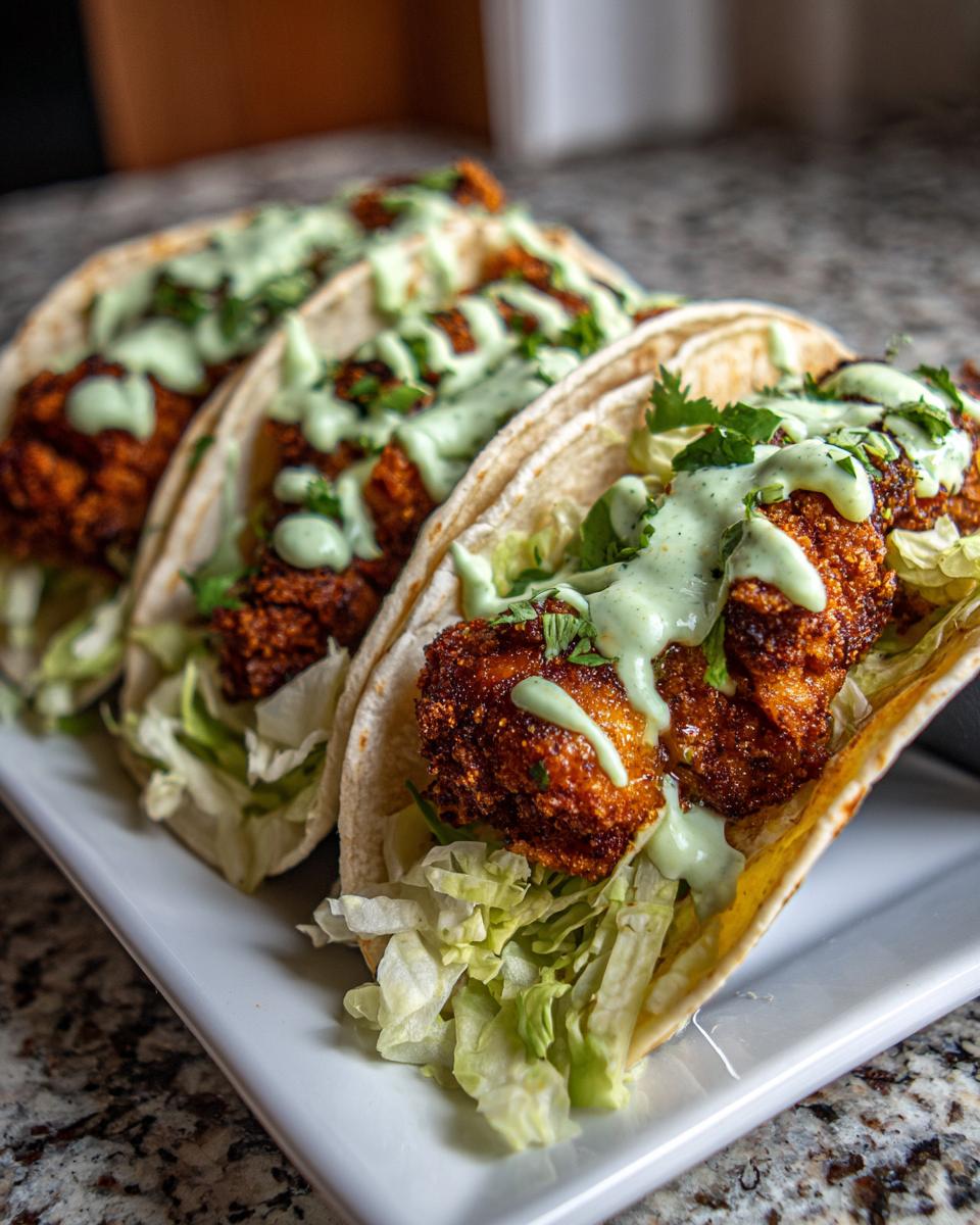 Amazing 3 Ingredient Crispy Chicken Tacos 4 Crispy Chicken Tacos with Avocado Ranch - detail 1
