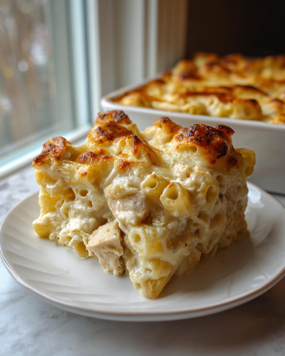 Amazing 40-min Dump and Bake Chicken Alfredo Casserole 4 Dump and Bake Chicken Alfredo Casserole - detail 1