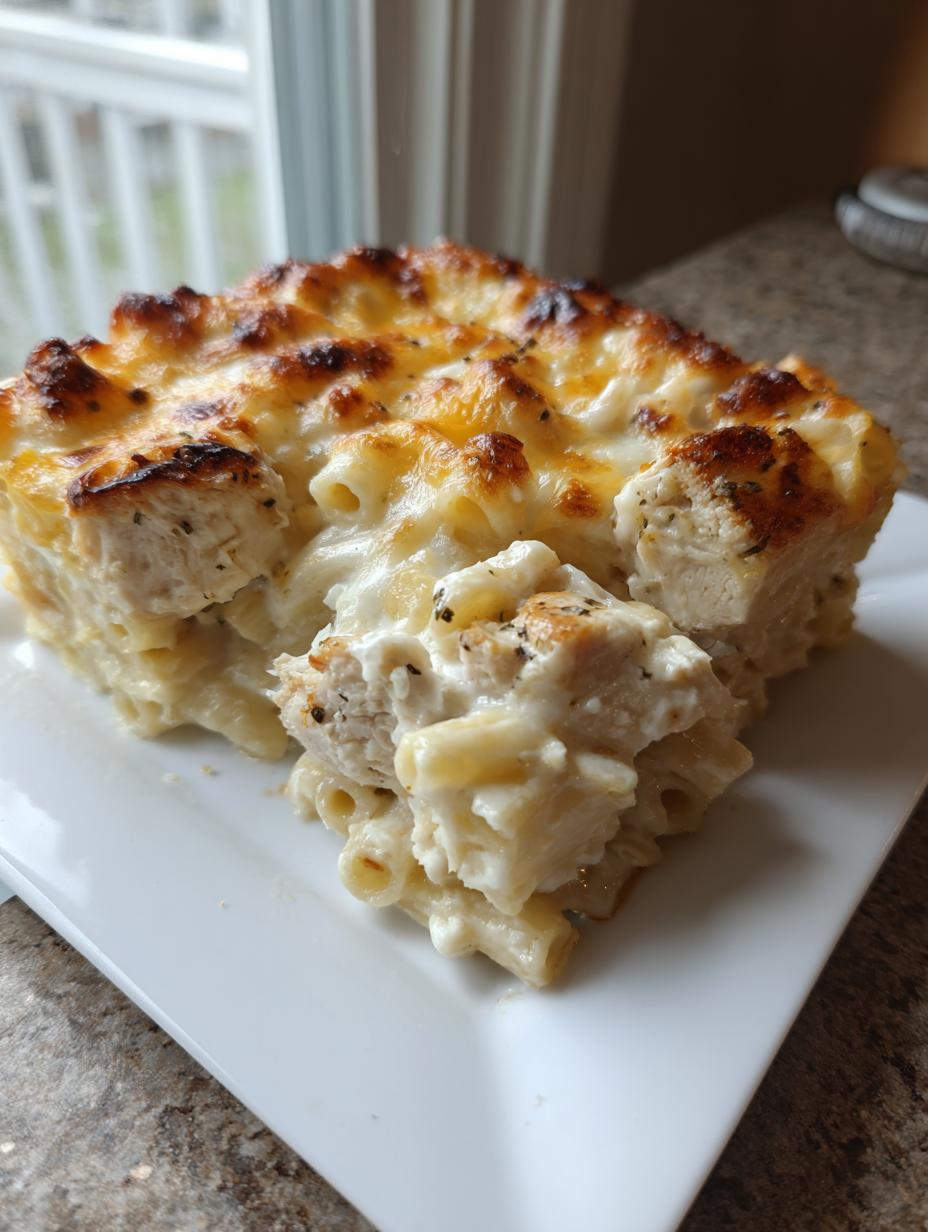 Amazing 40-min Dump and Bake Chicken Alfredo Casserole 5 Dump and Bake Chicken Alfredo Casserole - detail 2