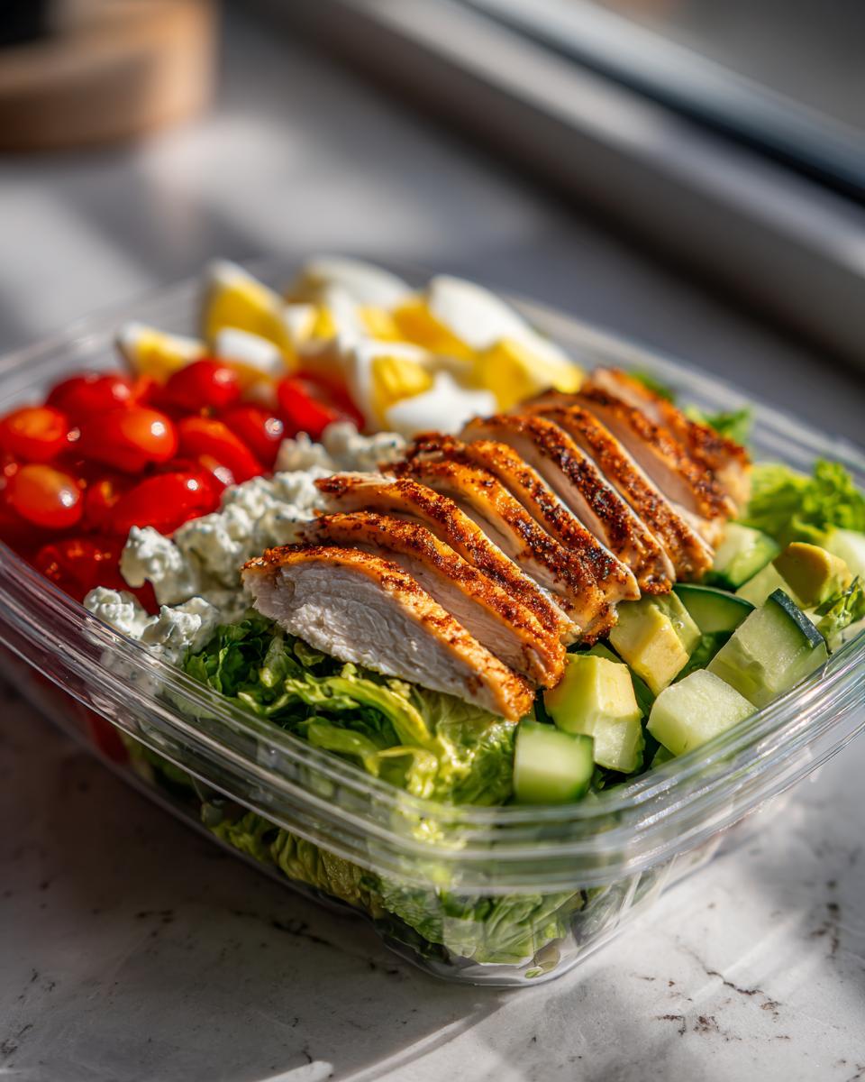 Easy Chicken Cobb Salad Meal Prep: 4 Day Power 4 Easy Chicken Cobb Salad Meal Prep - detail 1