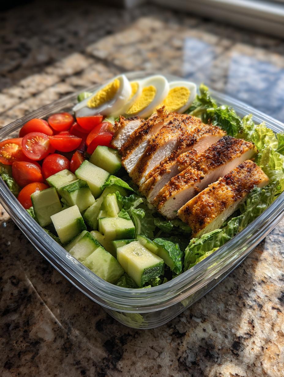 Easy Chicken Cobb Salad Meal Prep: 4 Day Power 5 Easy Chicken Cobb Salad Meal Prep - detail 2
