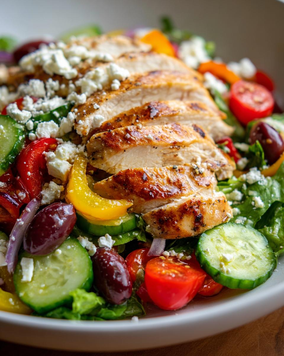 5 Minute Greek Salad with Chicken Fresh and Filling 4 Greek Salad with Chicken Fresh and Filling - detail 1