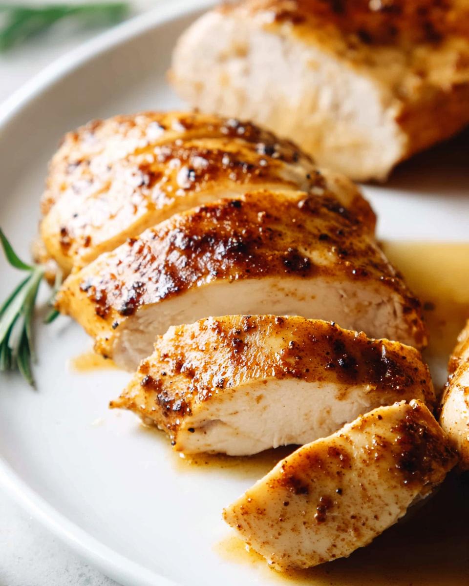 The Ultimate Juicy Crockpot Chicken Breast Recipe 5 Close-up of sliced Juicy Crockpot Chicken Breast Recipe, showing tender, moist meat with a flavorful browned crust.